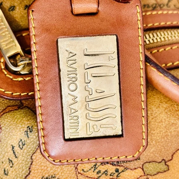 Alviero Martini Brown Map Print purse